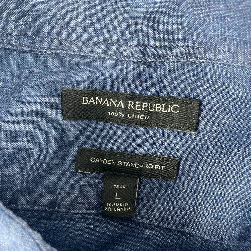 Banana Republic Shirt Mens XL Blue White Plaid‎ Long Sleeve Button Down Casual